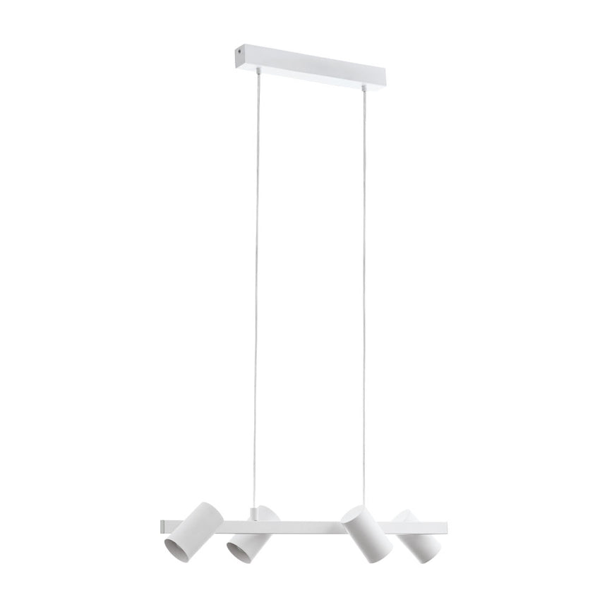 Pendul GATUELA, EGLO, E14, 4x25W, otel, nichel mat, alb, 110 x 76 x 19 cm, inaltime reglabila