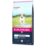 Hrana uscata pentru caini Eukanuba Grain Free Adult Small si Medium Breed cu peste oceanic,12 Kg
