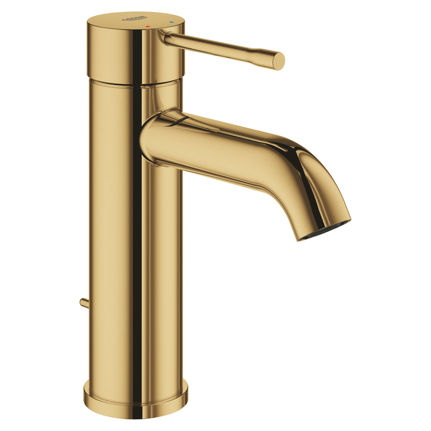 Baterie lavoar Grohe Essence 23589GL1, 3/8'', marimea S, ventil cu tija, lucios, auriu
