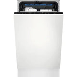 Masina de spalat vase incorporabila Slim Electrolux EEM43211L, 10 seturi, 8 programe, Clasa E, AirDry, QuickSelect, Usa slide, Motor inverter, SatelliteClean, Afisaj digital, Indicator luminos pe podea, 45 cm