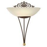 Aplica Mestre, EGLO, E27, 1x60W, otel, maro antichizat, auriu, sticla, bej, 33.5 x 30 x 16 cm, IP20