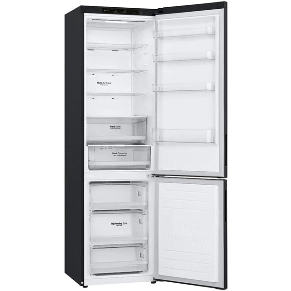 Combina frigorifica LG GBP62MCNBC, 384 l, No Frost, Compresor Smart Inverter, DoorCooling+, LinearCooling, NatureFresh, Clasa B, H 203 cm, Negru