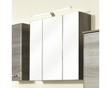 Dulap baie cu oglinda pelipal 17, 3 usi, iluminare LED, PAL, 75x70 cm, grafit, IP 44