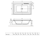 Cada de Baie Rectangulara Radaway Itea Lux, 190x120x51 cm, Acril, WA1-29-190x120U, Alb