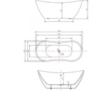 Cada de Baie Ovala Freestanding Curbat Max, 180x72x71 cm, Acril, Alb, FR13