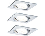 Spoturi Led Incastrate Nova 6, 5w 84x84 Mm, Module Becuri Led Coin Cu 3 Trepte De Instensitate Incluse, Nuanta Aluminiu, Pachet 3 Bucati