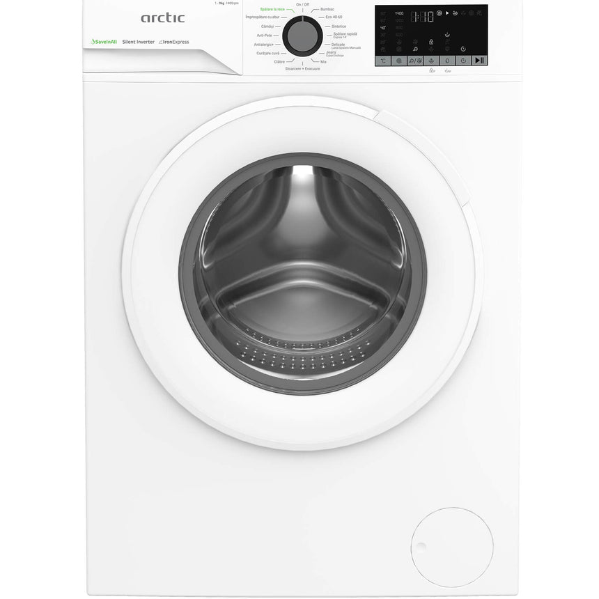 Masina de spalat rufe Arctic APLM2WFSU29412W, 9 Kg, 1400 RPM,Clasa A, Motor Silent Inverter, ExtraSteam, IronExpress, Fast/Intensive, Steam, WaterMode, Child Lock, Add-In, Alb