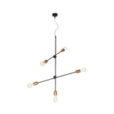 Lustra suspendata, Nowodvorski, Otel, 5x60W, 70 x 120cm, Negru/Cupru