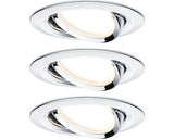 Spoturi Led Incastrate Nova Gu10 6, 5w Ø84 Mm, Becuri Led Cu 3 Trepte De Instensitate Incluse, Crom, Pachet 3 Bucati