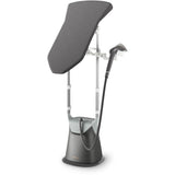 Aparat de calcat vertical Philips GC628/80 all-in-one AiO Seria 8000, 2200W, Tehnologie de incalzire dubla, Placa incalzita OptimalTEMP, 6 bar, Boost de abur 90 g, Placa de calcat cu reglaj in mai multe unghiuri, 5 setari de abur + ECO, Andocare laterala