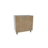 Corp Baza haaus Karo, 2 Usi, Lemn Natural/Alb, 80 x 50 x 80 cm