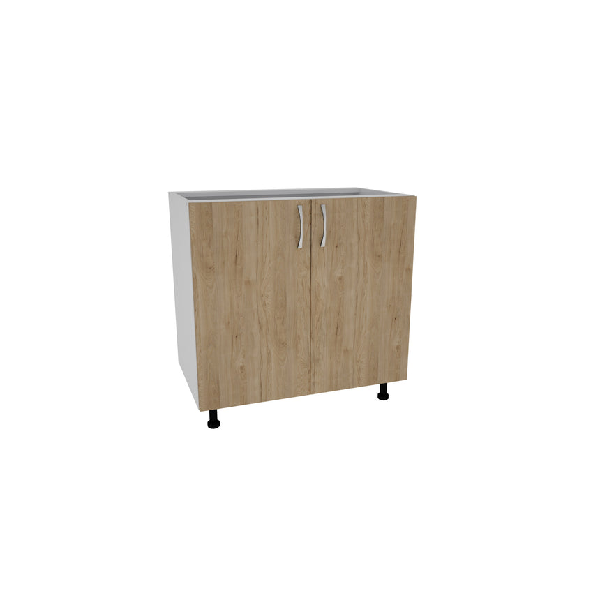 Corp Baza haaus Karo, 2 Usi, Lemn Natural/Alb, 80 x 50 x 80 cm