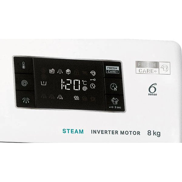 Masina de spalat rufe Whirlpool FreshCare+ FFB 8458 BV EE, 8 kg, 1400 rpm, Clasa B, Steam Refresh, Tehnologia al-6lea Simt, Motor Inverter, Alb/Negru