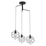 Pendul vintage STRAITON, EGLO, E27, 3x60W, otel, negru, 110 x 65 cm, inaltime reglabila