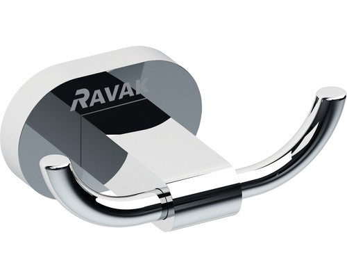 Cuier baie Ravak Chrome, cu 2 agatatori, montaj pe perete, crom lucios