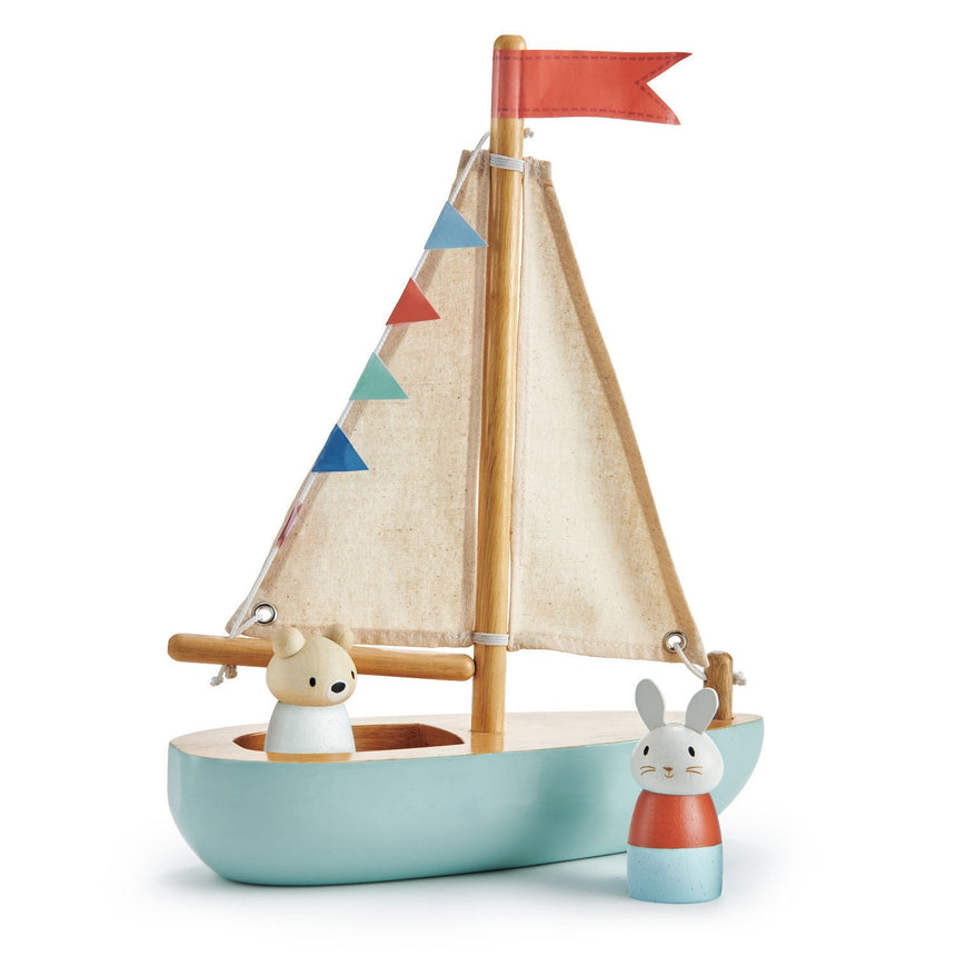 Set de joaca din lemn Tender Leaf Toys - Barca lui Bubble si Squeak