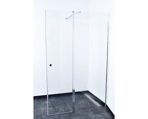 Paravan dus Sanotechnik Sanoflex, 2 piese, 157-159x195 cm, sticla transparenta anticalcar, profil crom