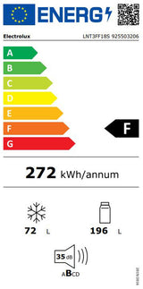 Combina frigorifica incorporabila Electrolux LNT3FF18S, 268 l, Low frost, Avertizare usa deschisa, Iluminare LED, Clasa F, H 177 cm
