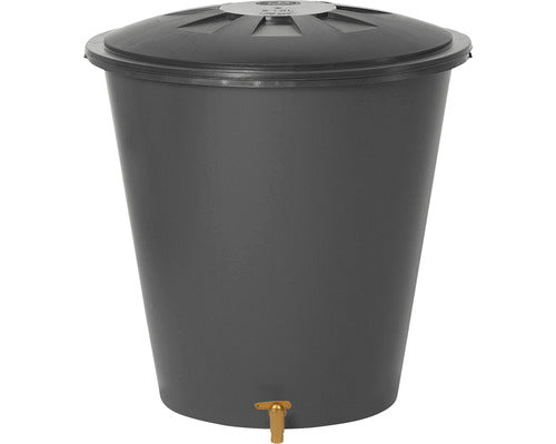 Butoi Rotund 210 L Gri Grafit Include Capac, Robinet De Scurgere Si Accesorii
