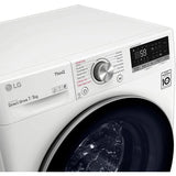 Masina de spalat cu uscator cu incarcare frontala, LG F2DV5S7S1E De sine statator, 7 kg de spalare, 5 kg de uscare, Clasa energetica E, 1200 rpm, TurboWash360°, AI DD, Wifi, Alb