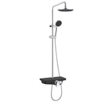 Set de dus Crom - Negru 121x28x55 cm