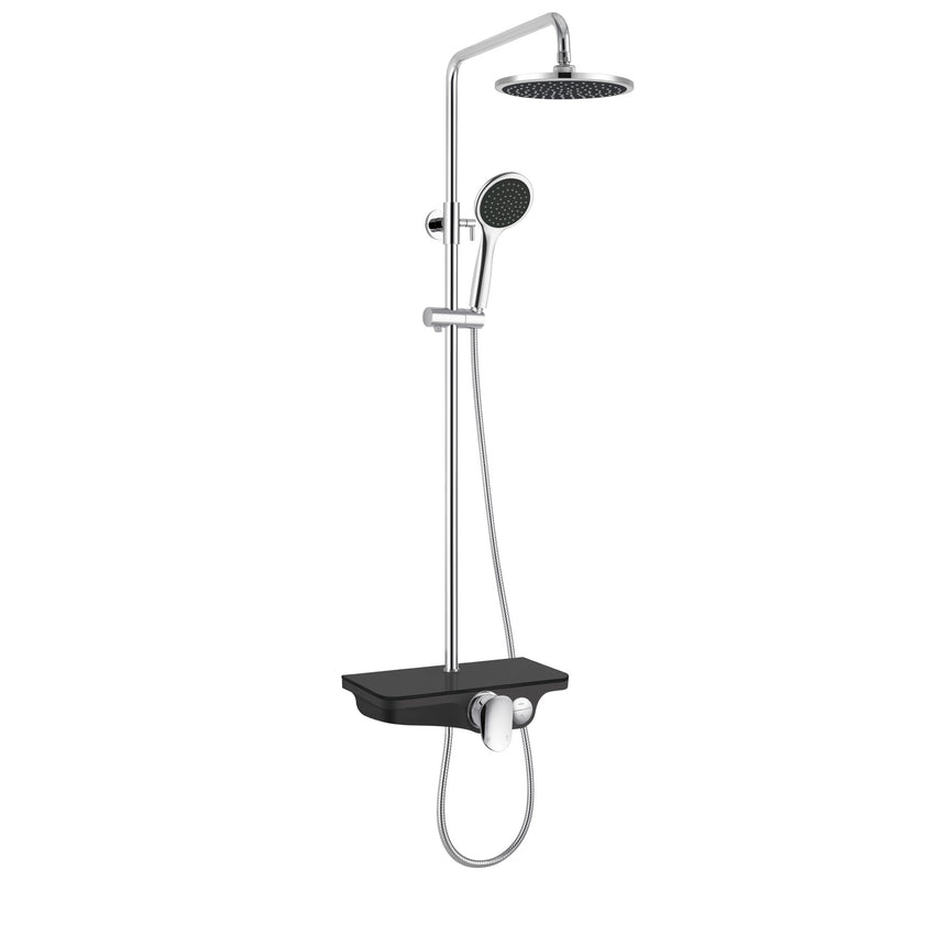 Set de dus Crom - Negru 121x28x55 cm