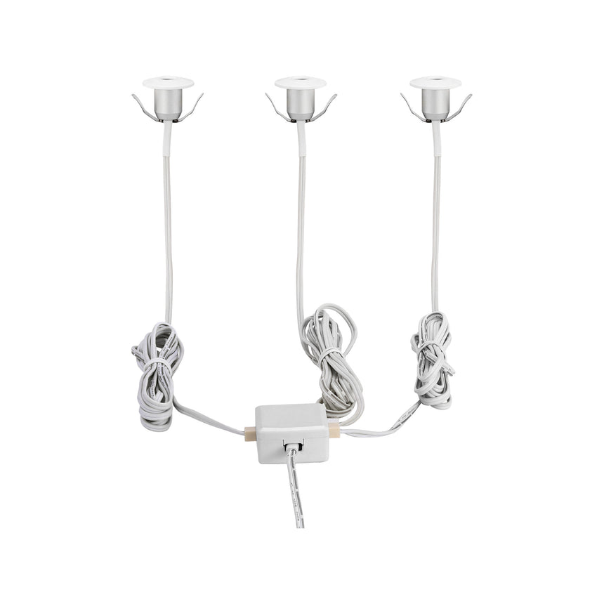 Spot incastrat CHANGO, 97079, LED, 3X1W, H 22, Ø 32, 3X100 Lumeni, 3000 K (Calda), Aluminiu / Alb
