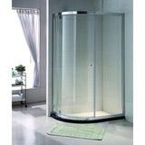 Paravan de dus semirotund Belform Clear, profil cromat, 90x70 cm