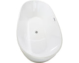 Cada de baie ovala freestanding Egg Eco 78x160x60 cm acril alb