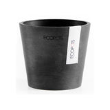 Ghiveci din plastic reciclat Ecopots Amsterdam Mini, 10,5 cm, Gri Inchis