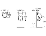 Urinal / Pisoar ceramic Roca Chic cu alimentare superioara