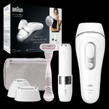 Epilator IPL Braun Silk-expert PRO 3 PL3139 Senzor automat & continuu Skin pro, 300.000 impulsuri, 3 niveluri de intensitate, 100 de impulsuri pe minut, cap de precizie, Trusa de voiaj, Aparat de ras Venus, Mini epilator facial, Alb
