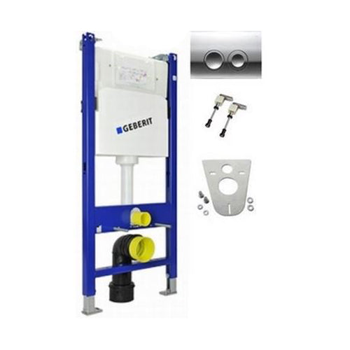 Set rezervor WC incastrat Geberit Duofix Delta 12cm cu set fixare, fonoizolant si clapeta Geberit Delta 25 crom