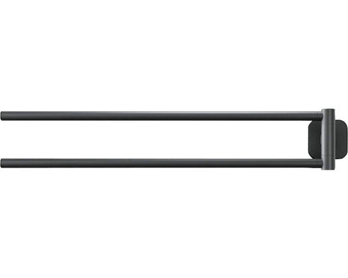 Suport Prosop Baie Tiger Carv, Mobil, Cu 2 Brate, 45, 9 Cm, Negru Mat