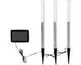 Set Stalpi Solari Cu Led Z_solar Lumina Rgb 27cm, Otel Inoxidabil, 3 Bucati