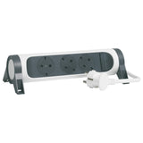 Prelungitor rotativ Legrand Revolution L694527, cu intrerupator iluminat, 3 prize, sectiune cablu 3x1.5mm, cordon 1.5m, Alb/Gri