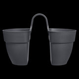 Ghiveci pentru balustrada Vibia Campana flower twin 21 cm, culoare antracit