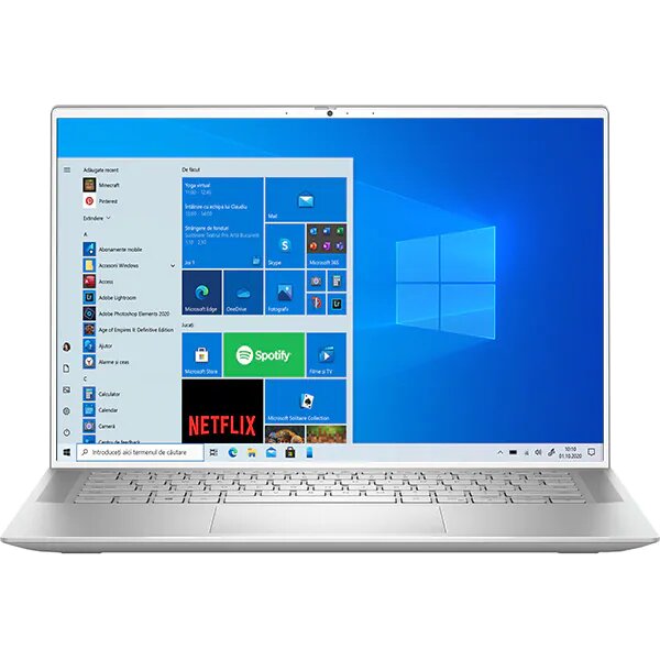 Laptop DELL Inspiron 14 7400, Intel Core i5-1135G7 pana la 4.2GHz, 14.5" QHD+, 8GB, SSD 512GB, Intel Iris Xe, Windows 10 Home, Argintiu