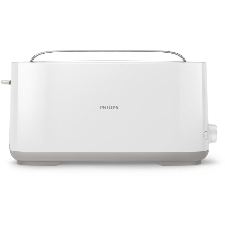 Prajitor de paine Philips HD2590/00, Plastic, Fanta lunga, incalzitor de chifle, Alb