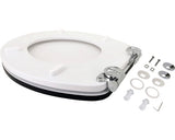 Capac WC form & style Edge, inchidere lenta, usor detasabil, alb/negru 46,2x36,5 cm
