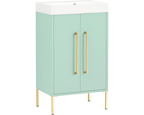 Set Sarah 500, Include Baza Lavoar Suspendat si Lavoar, 50 cm, Verde Menta