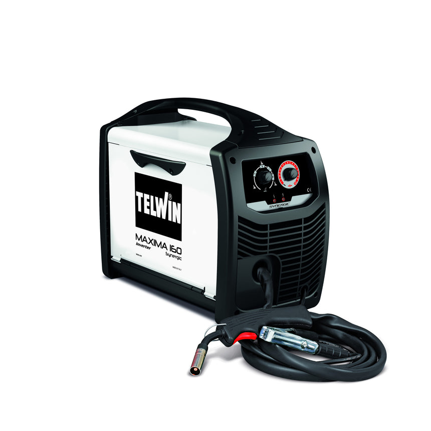 Aparat de sudura Telwin MIG-MAG MAXIMA 160 SYNERGIC, 150 A, monofazat, 9.2 kg, accesorii incluse