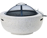 Grill De Gradina Si Bol de Foc cu Capac Ø 60 Cm Gri