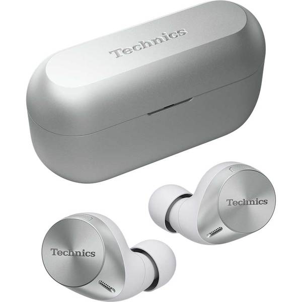 Casti In-Ear Technics EAH-AZ60M2ES, True Wireless, Hybrid Noise Cancelling, Multipoint, Alexa built-in, JustMyVoice, Autononie 25 ore, Driver 8 mm, Argintiu