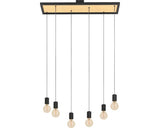 Lustra Consett E27 Max. 6x40w, Negru/lemn