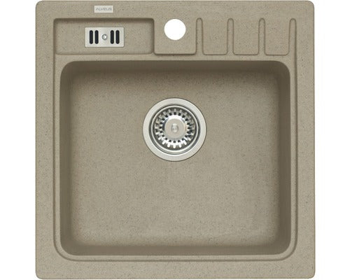 Chiuveta Bucatarie Cu O Cuva Alveus Niagara 20, 46,5x46,5 Cm, Granital Beige