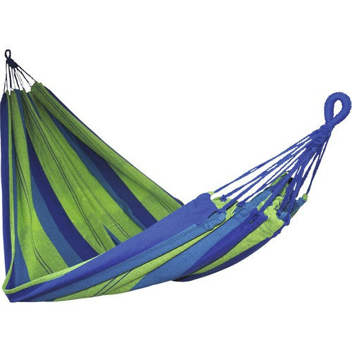 Hamac de gradina din policoton, 200x150 cm, albastru/verde