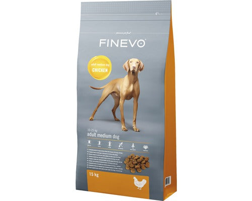 Hrana Uscata Pentru Caini Finevo Adult M Cu Pui 15 Kg