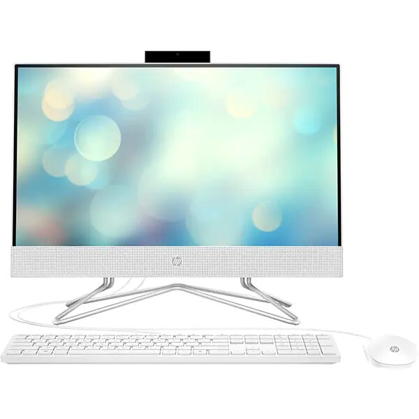 Sistem PC All in One HP 22-df1013nq, Intel Core i3-1115G4 pana la 4.1GHz, 21.5" Full HD, 4GB, SSD 256GB, Intel UHD Graphics, Windows 10 Home, Alb