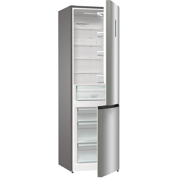 Combina Frigorifica GORENJE NRK62CA2XL4, No Frost Plus, 361 l, H 200 cm, Clasa C, Argintiu